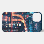 iPhone 11-15 anime hoesje: "Cityscape Sunset." Hoesje (Achterkant horizontaal)
