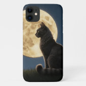 iPhone 11 cat and moon phone case (Achterkant)