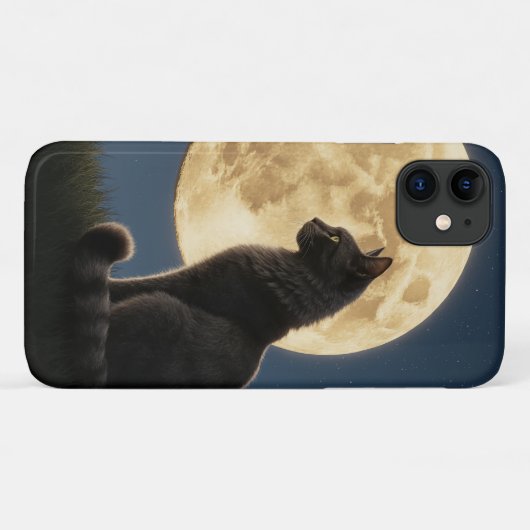 iPhone 11 cat and moon phone case (Achterkant (horizontaal))