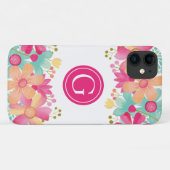 Iphone 11 Gouache Floral Gepersonaliseerd Initiaal Case-Mate iPhone Case (Achterkant (horizontaal))