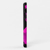 iPhone 11 Hoesje Borstelig Zwart & Roze (Achterkant/rechts)