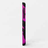 iPhone 11 Hoesje Borstelig Zwart & Roze (Achterkant/links)
