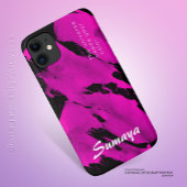 iPhone 11 Hoesje Brushy Zwart & Roze | 