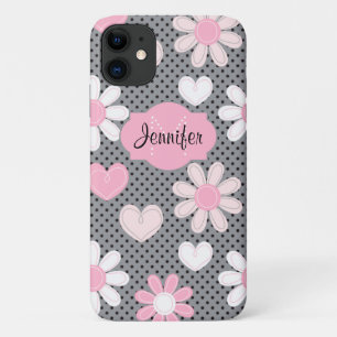 iPhone 11 Hoesje Daisies Polka Dots Hoorten