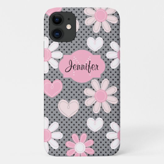 iPhone 11 Hoesje | Daisies | Polka Dots | Hoorten (Achterkant)