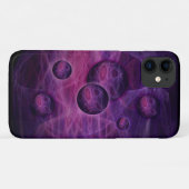 iPhone 11 Hoesje fractale kunst zwart-roze (Achterkant (horizontaal))