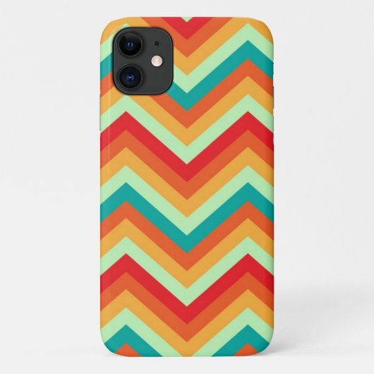 iPhone 11 Hoesje Retro Zig Zag Chevron Pattern (Achterkant)
