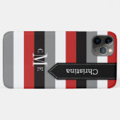 iPhone 11 Hoesje | Stripes | Rood, grijs, zwart (Achterkant (horizontaal))