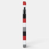 iPhone 11 Hoesje | Stripes | Rood, grijs, zwart (Achterkant/links)