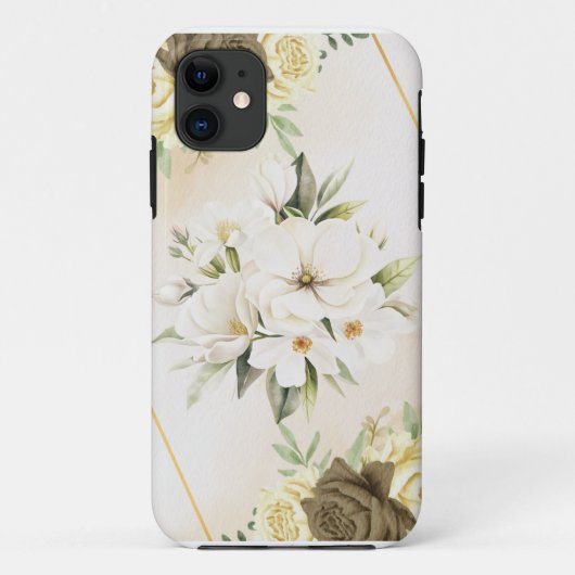 iphone 11 hoesjes Waterverf Bloem (Achterkant)