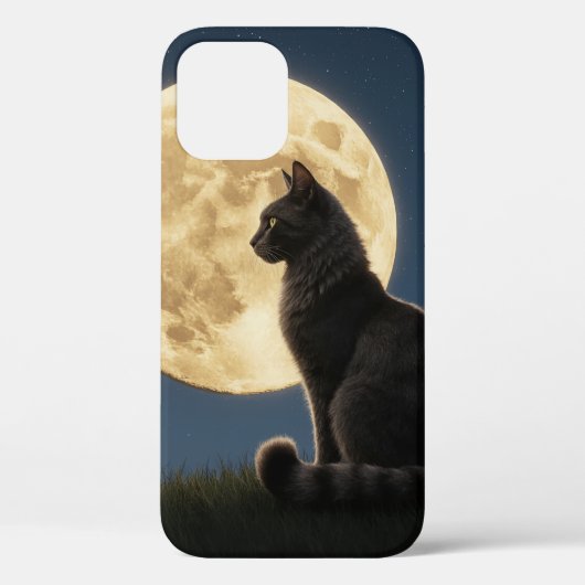 iPhone 12 cat and moon phone case (Achterkant)
