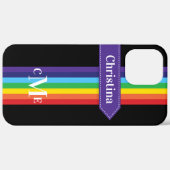 iPhone 12 Pro-Hoesje | Regenboogstrips met monogra Case-Mate iPhone Case (Achterkant / Rechts)