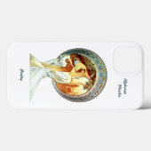 iPhone 13 hoesje Alphonse Mucha Art Nouveau (Achterkant (horizontaal))