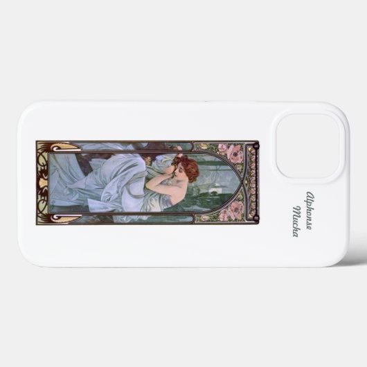 iPhone 13 hoesje Alphonse Mucha Art Nouveau (Achterkant (horizontaal))