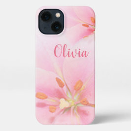iPhone 13 Hoesje Roze Lily Lady/Girl/Woman