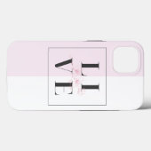 iphone 13 hoesje roze wit (Achterkant (horizontaal))