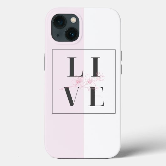 iphone 13 hoesje roze wit (Achterkant)