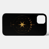 iPhone 13 Hoesjes Heilige Geometrie, bloem des lev (Achterkant (horizontaal))