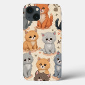 iPhone 13 Hoesjes Schattige kittenpatroon (Achterkant)