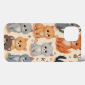 iPhone 13 Hoesjes Schattige kittenpatroon (Achterkant (horizontaal))