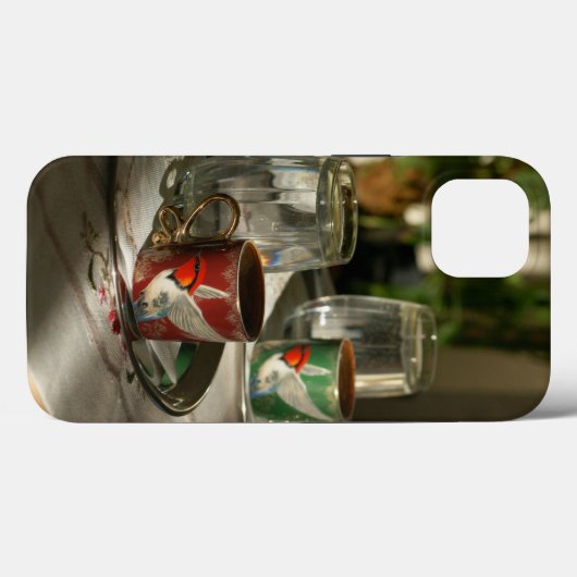 iPhone 13 Hoesjes Vreedzame Koffie Cup Afbeelding (Achterkant (horizontaal))