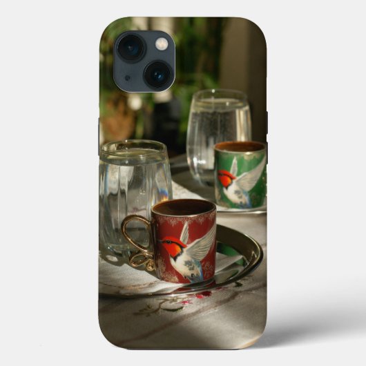 iPhone 13 Hoesjes Vreedzame Koffie Cup Afbeelding (Achterkant)