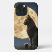 iPhone 13 Pro cat and moon phone case iPhone Hoesje (Achterkant)