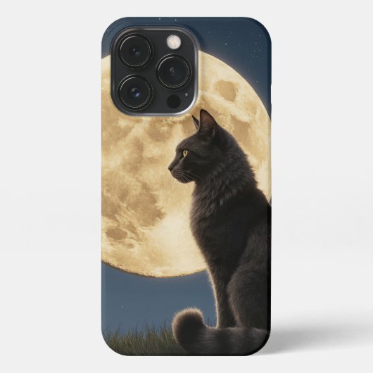 iPhone 13 Pro cat and moon phone case iPhone Hoesje (Achterkant)