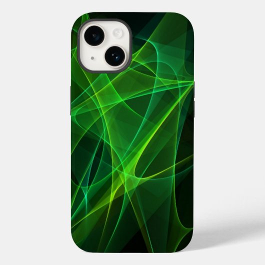 iphone 14 abstracte zwarte groene hoesjes (Achterkant)