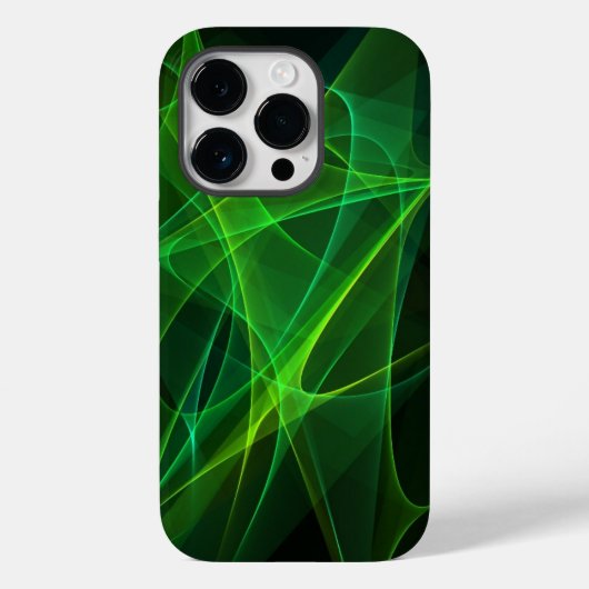 iphone 14 abstracte zwarte groene hoesjes pro (Achterkant)