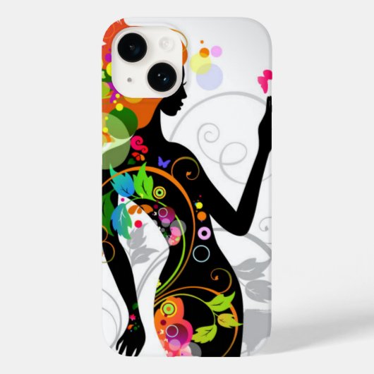 iPhone 14 Hoesje-Floral Girl Silhouette Case-Mate iPhone Case (Achterkant)
