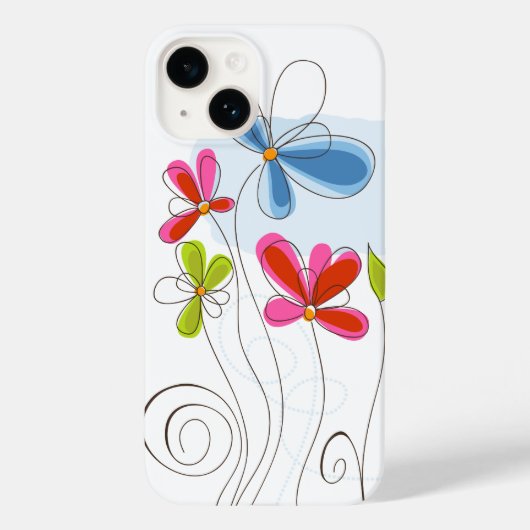 iPhone 14 Hoesje-Gepeilde Bloemen Case-Mate iPhone Case (Achterkant)