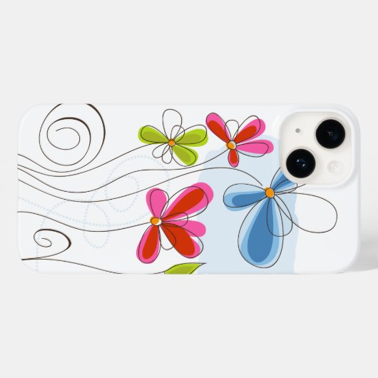iPhone 14 Hoesje-Gepeilde Bloemen Case-Mate iPhone Case (Achterkant (horizontaal))