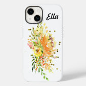 iPhone 14 Hoesje hard met gele bloemen (Achterkant)