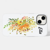 iPhone 14 Hoesje hard met gele bloemen (Achterkant (horizontaal))