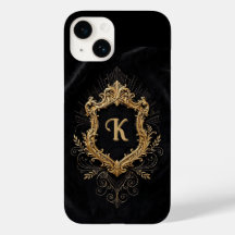 iPhone 14 Hoesje • Monogram Elegant Gouden Frame