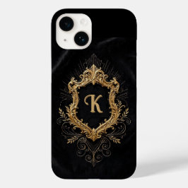 iPhone 14 Hoesje • Monogram Elegant Gouden Frame