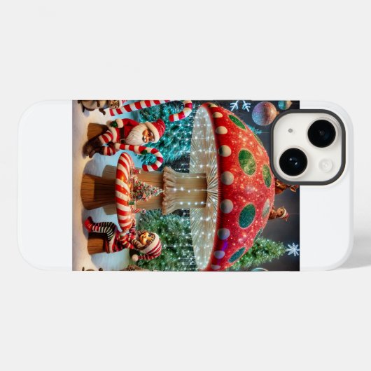 iPhone 14 Hoesje: Ontwerp van de Kerstpaddenstoel Case-Mate iPhone Case (Achterkant (horizontaal))