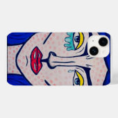 iPhone 14 Hoesje Pop Art Vrouwen Schilderen (Achterkant (horizontaal))