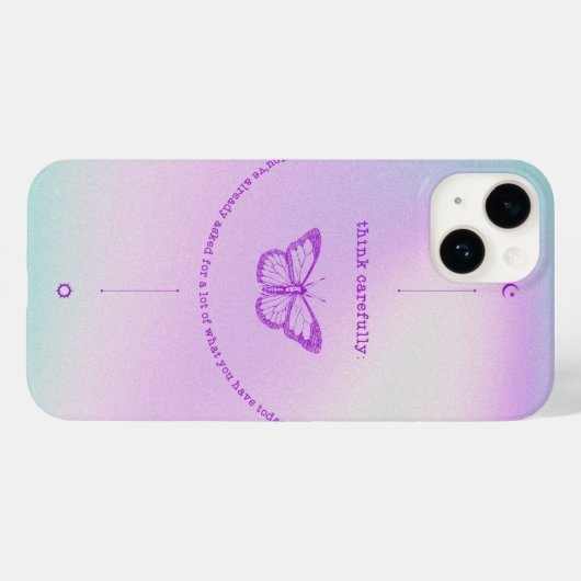 iPhone 14 Hoesje - Reflecterende Vlinder (Achterkant (horizontaal))