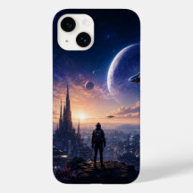 iPhone 14 Hoesje • Sci-Fi Futuristische Stadslands