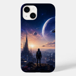 iPhone 14 Hoesje • Sci-Fi Futuristische Stadslands