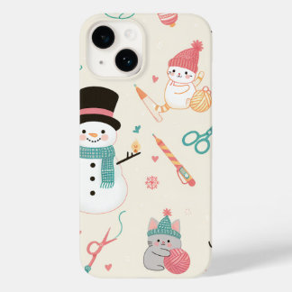 iPhone 14 Hoesjes-Cat sneeuwpop Case-Mate iPhone 14 Hoesje