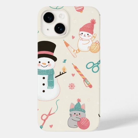 iPhone 14 Hoesjes-Cat sneeuwpop Case-Mate iPhone Case (Achterkant)