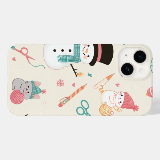 iPhone 14 Hoesjes-Cat sneeuwpop Case-Mate iPhone Case (Achterkant (horizontaal))