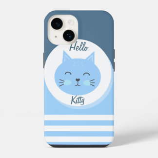 iPhone 14 Hoesjes Hello Kitty Wit & Blauwe Kleur Hoesje