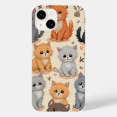 iPhone 14 Hoesjes Schattige kittenpatroon Telefoon (Achterkant)
