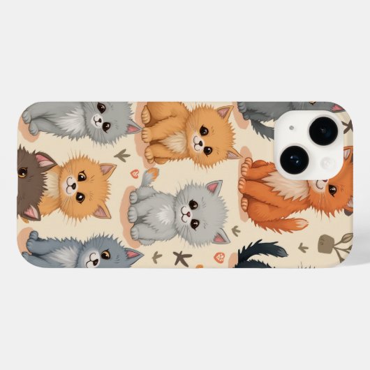 iPhone 14 Hoesjes Schattige kittenpatroon Telefoon (Achterkant (horizontaal))