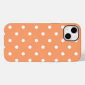 iPhone 14 Plus stoere hoesje oranje stip (Achterkant (horizontaal))