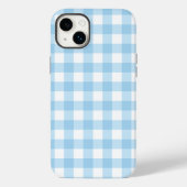 iPhone 14 Plus Stoere Telefoon Case gingham blauw (Achterkant)